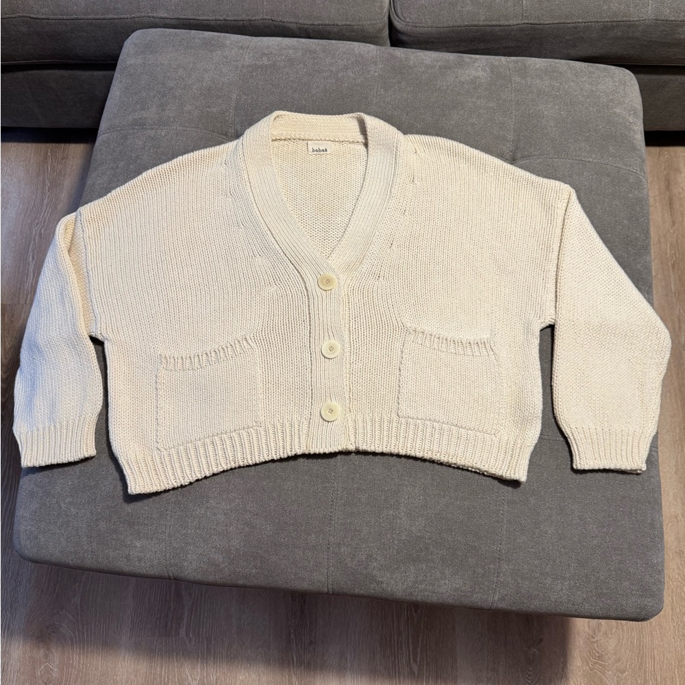 Babaa no 22 Cream Women's Cardigan 100% Spanish Cotton